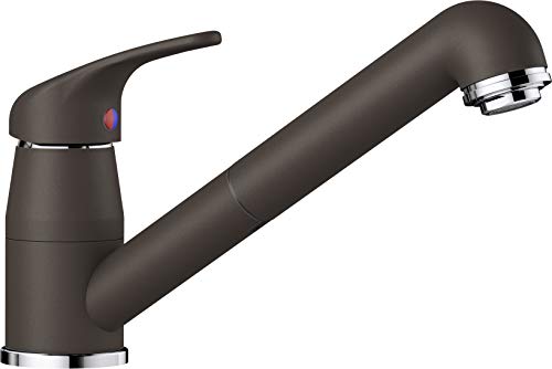 BLANCO DARAS-S | Küchenarmatur in cafe | Hochdruck | Mit herausziehbarem Schlauch | Rückflussverhinderer | Keramik Kartusche | Gesicherte Wasserqualität & wassersparend | [5,5x25,8x16 cm]