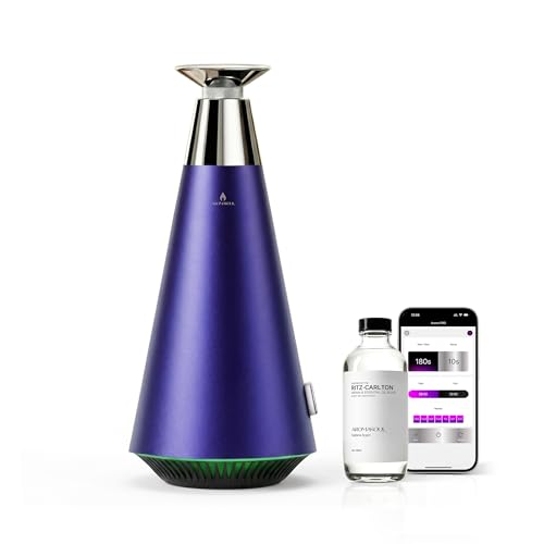 Wireless Rechargeable Waterless Oil Diffuser Starter Kit - 1500 Sq Ft Coverage, Alloy Atomization System,Mood Light,Hotel Scent Diffuser, Including 120ml Essential Oil, for Home,Large Room,Spa,Blurple