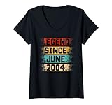 donna legend since june 2004 18th birthday 18 years old vintage maglietta con collo a v