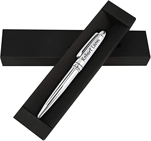 Paul Clover Personalised Engraved Steel Ballpoint Pen, Gift Box or Velvet Pouch Options, Gift for Christmas, Men and Women Gift - Enter Your Custom Text