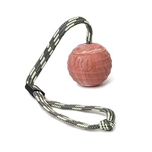 Julius-K9 IDC Natural Rubber Ball with Closable Handle, Horizontally Grooved, 60 mm