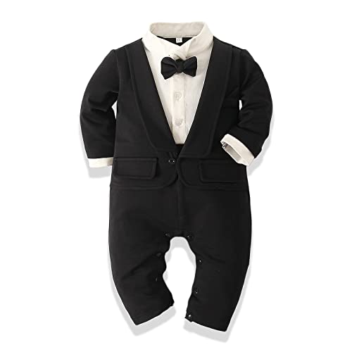 Kimocat Baby Boy Romper Tuxedo Jumpsuit Gentleman...
