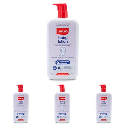 Image of LuvLap Baby Lotion with Milk Protein - 700ml, Suitable for Baby's Delicate Skin, 24 Hour Protection for Sensitive Skin, Shea Butter and VIT E, Paraben Free, Sweet Almond Oil, Dermatologically Tested