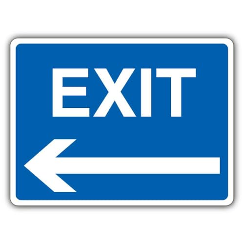 Panneau flèche bleue v safety exit évite la confusion de sortie alu 600x450 mm