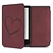 Produktbild kwmobile Hülle kompatibel mit Pocketbook Touch Lux 4/Lux 5/Touch HD 3/Color (2020) Hülle - Kunstleder Cover - Herz Brush Dunkelrot
