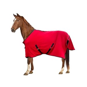 Horse Cooler Blankets Fleece Cooling Moisture Wick Blanket After Exercise or Bath (red, US72in/EU135cm)