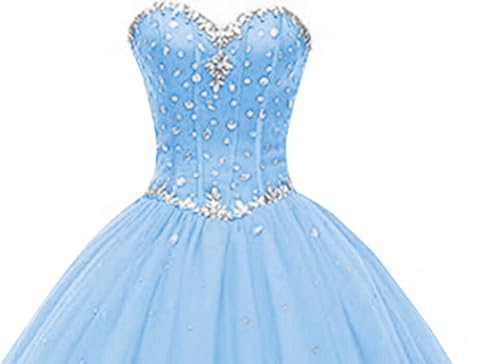Image of Likedpage Women's Sweetheart Ball Gown Tulle Quinceanera Dresses Prom Dress