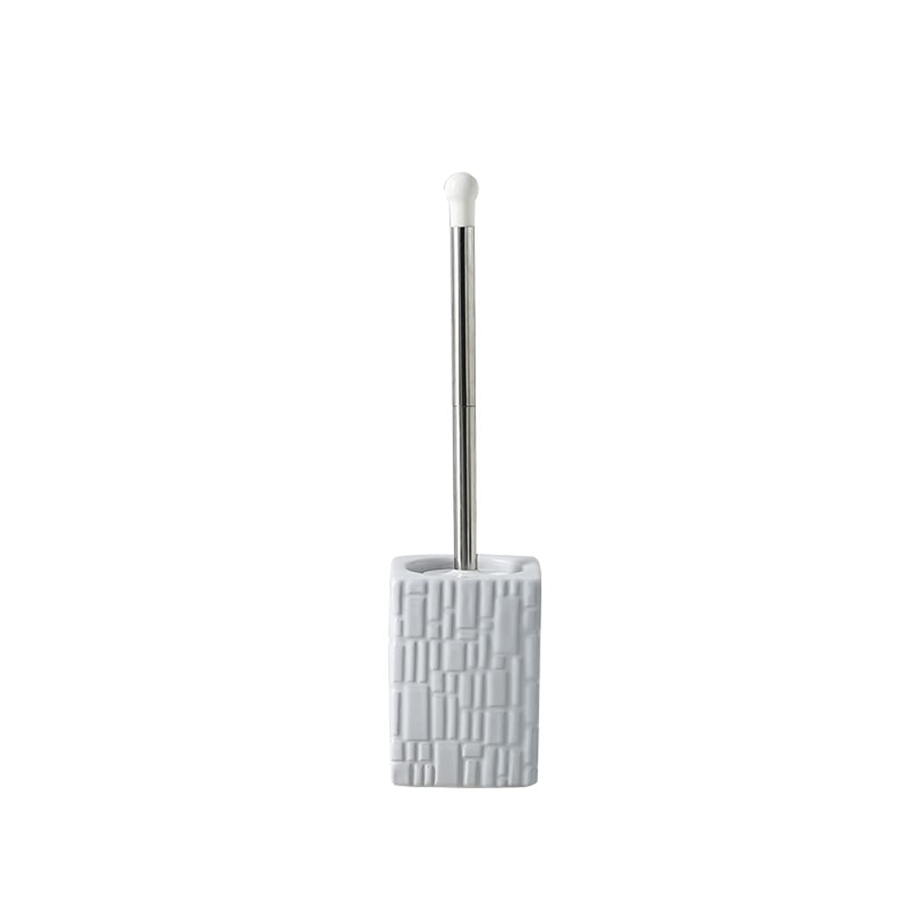 Pennello per il bagno Portabicchieri per la spazzola WC Set di ceramica per uso cucina Spazzola per la pulizia della toilette in acciaio inox Manico lungo Lavori igienica Pennello a 360 ° Nessuna penn