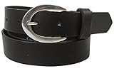 fashionchimp cintura da donna basic in 100% vera pelle, fibbia lucida, larghezza circa 2,8 cm, made in germany, nero montana, 125/bw110