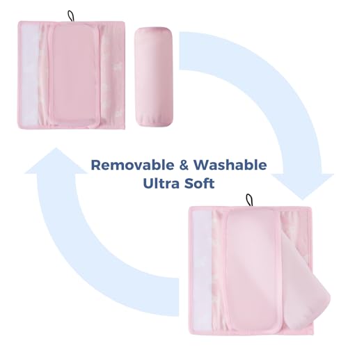 Image of COOLBEBE Seat Belt Pillow for Kids, Extra Soft Toddler Travel Pillow for Car Seat, Universal Carseat Strap Cushion Pads for Childs Baby People Adults, Pink Unicorn