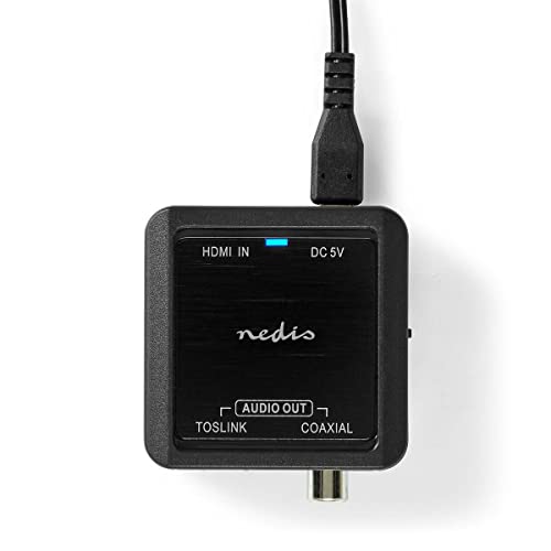 Nedis Digital Audio Converter | 1-Way | Connection Input: Dc Power / Hdmi Input To Connection Output: 1X Coax Audio / 1X Toslink Female | Automatic | - 6