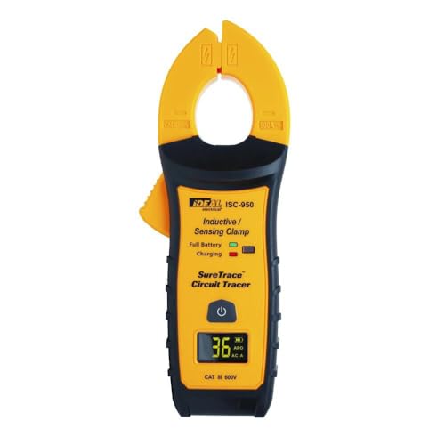 Ideal Electrical SureTrace Inductive/Sensing Clamp (ISC-950) 0-600 Amps AC — Rechargeable Signal Inducer for Tracing/Troubleshooting Without Direct Conductor Contact