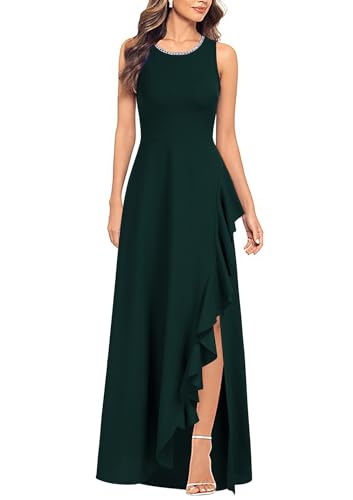Women's Ruffle Vintage 1950s Party Swing Evening Formal Dresses