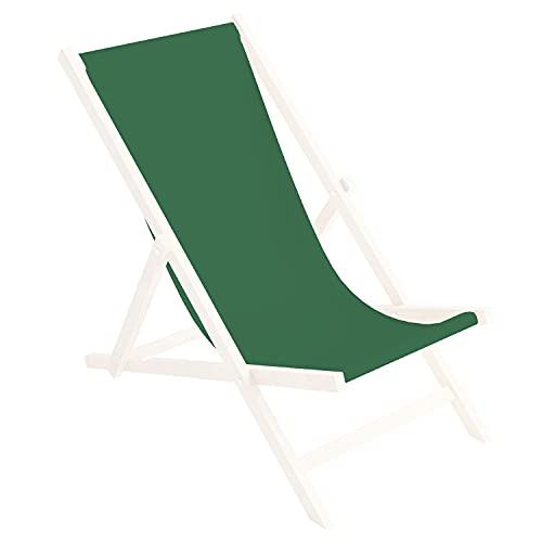 Ferocity Toile de Rechange, Tissu De Remplacement De Fauteuil de Plage, Chaise Longue Pliante en Bois Motif Vert [119]