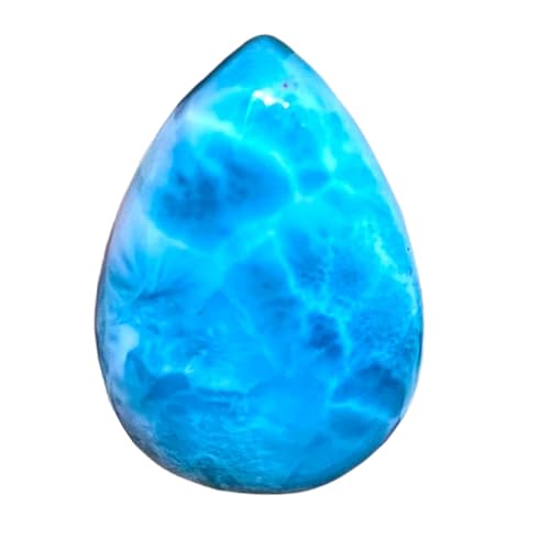 Larimar poire 28mm pour pendentif fait main, la gemme des bijoux d'été artisanaux