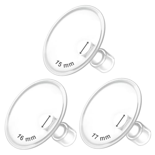 Image of Maymom MyFit Flanges Crater Goldie Pack 15 16 17 mm Compatible with Medela Breast Pumps and Maymom Wide Base and Narrow Base Connectors