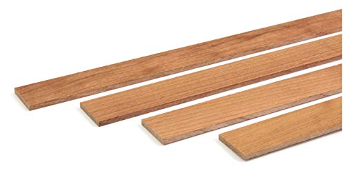 wodewa - Moldura de madera de cerezo barnizada, 1 m, 30 x 4 mm, para revestimiento de pared, techo o suelo, para manualidades