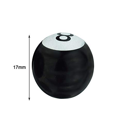Lunsom 8 Ball Car Valve Caps Aluminum Alloy Air Tire Valves Metal Stem Cap Covers Decorative Accessories Fit Most Vehicle, Motorcycle, Bike (4PCS Black)