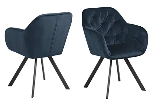 AC Design Furniture Design Kerstin Stuhl, marineblau, Samt, B: 57,5 x H: 81,5 x T: 61,5 cm, 1 Stück