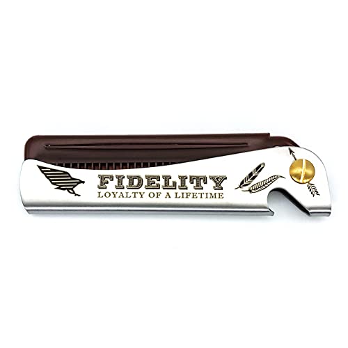 Fidelity Neodymowy grzebień z klapką dla mężczyzn, prostownica do włosów z drobnymi zębami, do codziennej pielęgnacji, stylizacji włosów, brody lub wąsów, ergonomiczna funkcja otwierania butelki