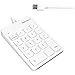 Macally Wired USB Numeric Keypad Keyboard for Laptop, Apple Mac iMac MacBook Pro/Air, Windows PC, or Desktop Computer with 5 Foot Cable & 18 Key Slim Number Pad Numerical Numpad - White (NUMKEY)