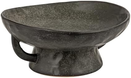 Creative Co-Op Stoneware Footed Pedestal Bowl with Handles, React...