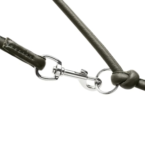 Hunter Verstellbare Hundeführleine Round & Soft MÜNCHEN, Farbe: Cognac, Leder, rundgenäht, 3-Fach verstellbar, extra weich, luxuriös, ökologisch hergestellt, nachhaltig, Made in Germany, Größe: 8/200