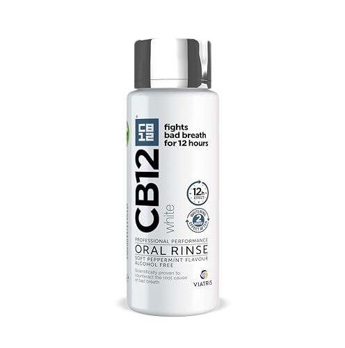 CB12 Whitening Mouthwash, 250 ml - Alkoholfrei, Pfefferminz, Zahnaufhellend, Mundspülung