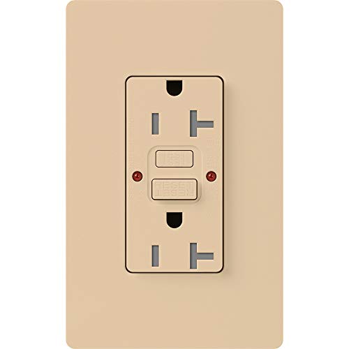 Lutron SCR-20-GFST-DS 20-Amp Tamper Resistant Self-Testing Receptacle, Desert Stone