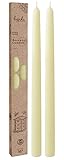 Hyoola 16' Beeswax Taper Candles - 16 Hour Burn Time - White Beeswax Candles - 2 Pack