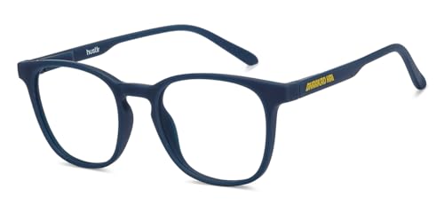 Image of HUSTLR Lenskart | Zero Power Bluecut & Antiglare Computer Eyeglasses | Full Rim Square Shape | As Seen On Shark Tank | For Men & Women | Medium | LB E14058-W