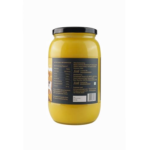 Image of Parasbaagh A2 Cow Ghee 1 Litre (1000 ml), Traditional Bilona Method A2 Cow Ghee, Grassfed, Pure & Healthy Desi Cow Ghee