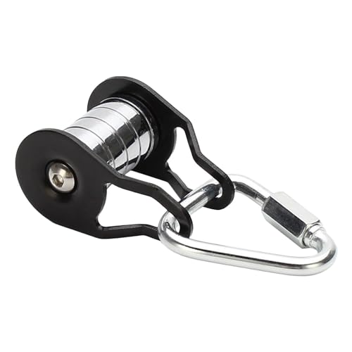 Polea De Tirolina - Polea Deslizante| Polea De Cuerda Deslizante De Acero | Polea Deslizante | Polea Resistente con Soporte De Carga Fuerte con 5 Rodillos | Suministros De Entrenamiento Mult