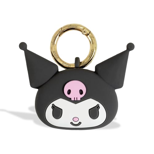 Sonix x Sanrio Silicone Protective Cover Compatible with Apple AirTag - with Attachment Loop and Carabiner Keyring | Kuromi