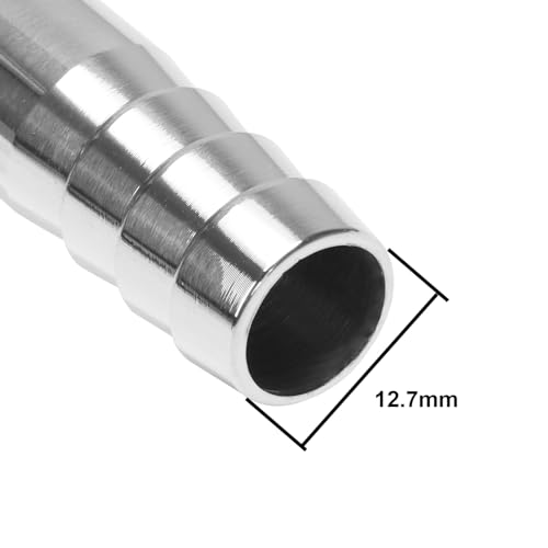 Image of DERNORD Sanitary Hose Barb Pipe Fitting 1.5 inch Tri Clamp (50.5MM Ferrule) 45 Degree Elbow Tube OD 1 /2 inch /12.7MM