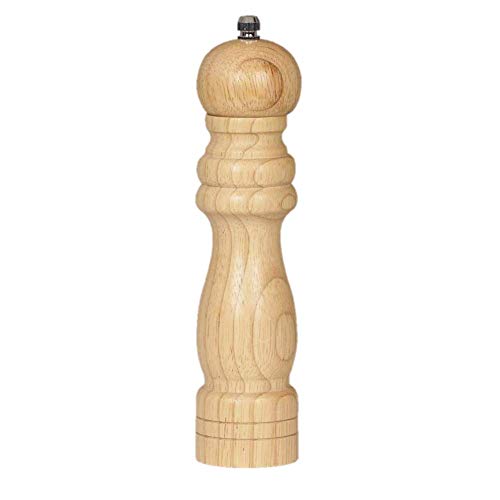 Wooden Salt and Pepper Grinder - Mixer Mill Shaker Sprinkler - Steel Blades Crusher - Spice Storage for Dining & Kitchen (1 Pcs) (8 inch)
