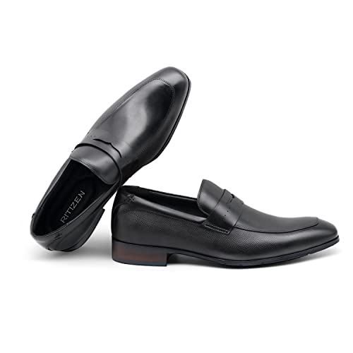 Men's Slip On Loafers Dress Shoes Oxford Classic Handmade Calf Leather #TOP1