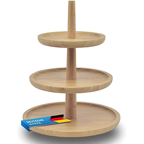 Dimono® Bamboo Etagere Premium Serving Stand 3-Tier; Serving Tray for Desserts, Cakes, Cheese, Sausage, Cookies, Nuts, Sweets Candy Bar 3-Tier Cover
