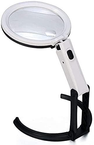 asdchZen Magnifying Glass 10X/30X Desktop Folding Magnifier With Led Light Plug In Desktop Hd Maintenance Handheld Lights 175 * 270Mm Hd Portable Reading Magnifying Glass