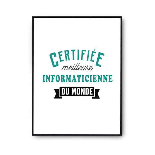Poster Informaticienne humour affiche citation décoration murale imprimé en France