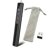 KEUPOK Pointeur Laser PowerPoint, Télécommande De Présentation Sans Fil Longue Portée, Pointeur Laser Puissant Plug And Play, Avec 1 Pochette De Rangement