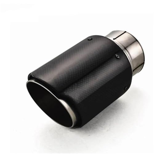 Tubo de silenciador universal de fibra de carbono real y acero con boca de salida de 114mm