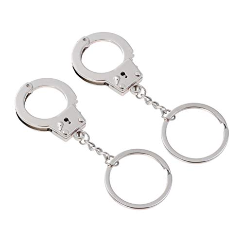 VOSAREA 2 unids Parejas Llaveros Mini Esposas Llavero para Novio Novia Joyería Aniversario de Cumpleaños de Él y Su Regalo