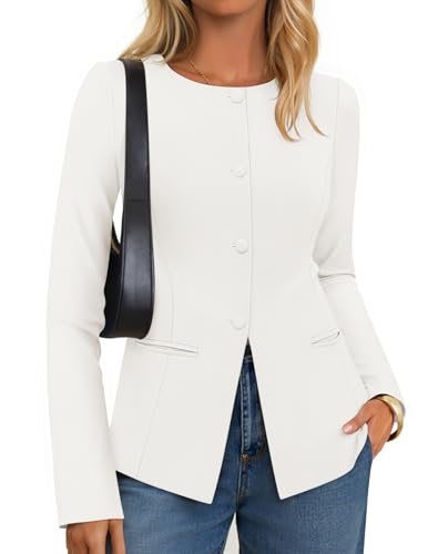 ZESICA Womens Business Casual Blazers Fall Long Sleeve Button Suit