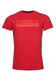 Superdry Hombre Camiseta con Logo en Bloque y Distintos Tonos Trophy Rojo Piruleta S