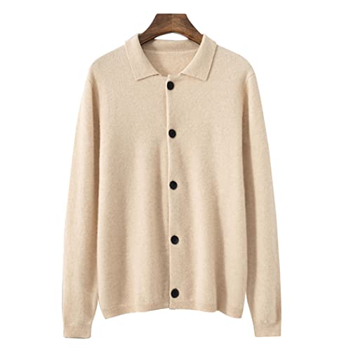 Pull en cachemire homme col rabattu chic en maille gris clair - 2