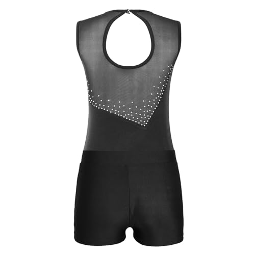 Kids Girls Sleeveless Gymnastic Leotard with Booty Shorts Tumbling Ballet Dance Outfits Athletic Dancewear4