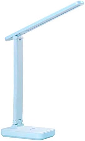 Miniatura 1 de Lámpara de escritorio LED inalámbrico recargable mini USB interruptor táctil regulador de regulación de ajuste de color (azul)