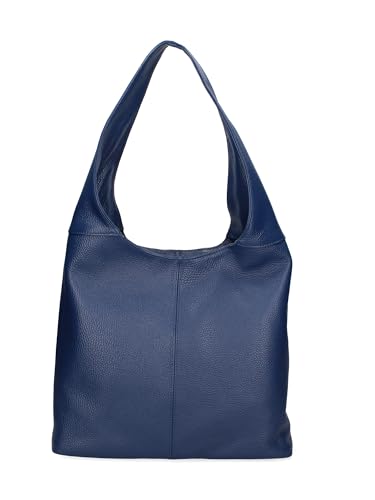 Gave Lux Borsa a Spalla Vera Pelle Blu Jeans Donna Elegante Artigianale Italiana