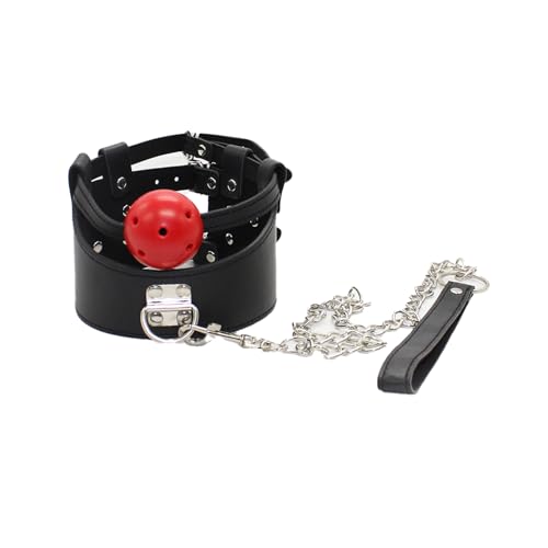 Kutocesy Bdsm Collare Bocca Gag Cuoio Bondage Sesso Collare Con Catena Ballgag Fetish Giocattoli Del Sesso Per Le Coppie